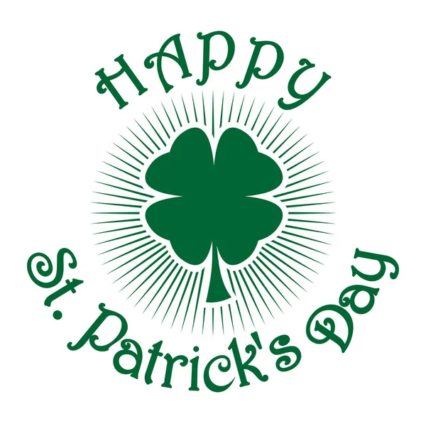 Le trèfle de Shamrock. Trèfle vert à quatre feuilles. Symbole de célébration de la Saint-Patricks — Image vectorielle