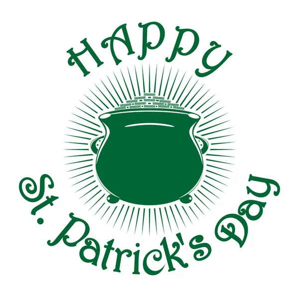 Lutin magique pot de pièces d'or. Symbole de célébration de la Saint-Patricks — Image vectorielle