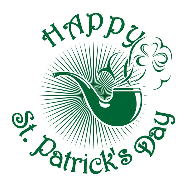 Fajka. Pali w kształcie koniczyny. St Patricks Day celebration symbol — Wektor stockowy