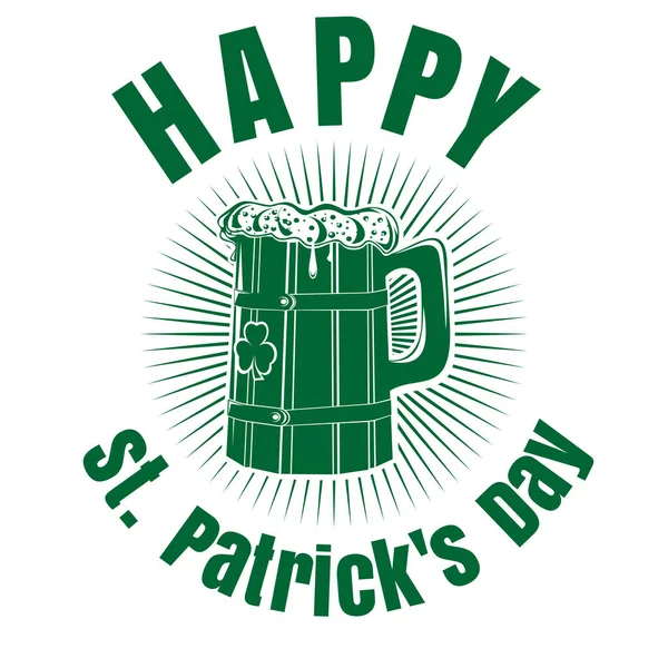 Bira bardağı yonca görüntü ile. Mutlu St Patricks Günü