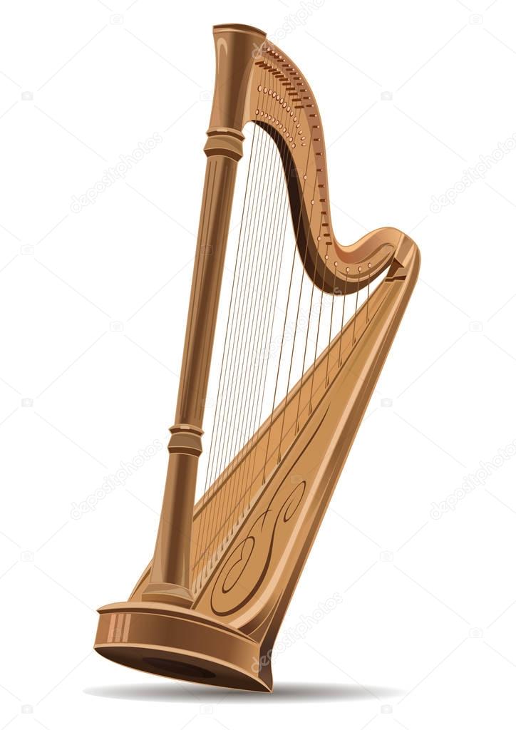 Concert harp. National Irish string musical instrument