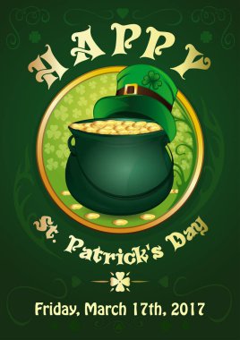 St Patricks Günü. 17 Mart. Davet afişi