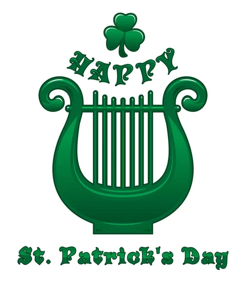 Lyra. Instrumento musical irlandés. Patricks símbolo del día — Archivo Imágenes Vectoriales