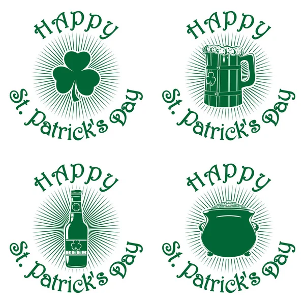 Symbol, das den St. Patricks Day feiert. Grußinschrift — Stockvektor