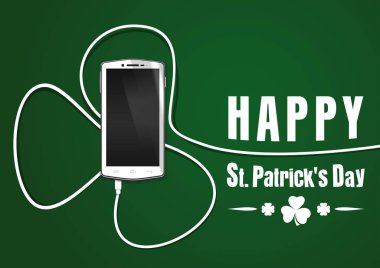 Telefon tel bir yonca şeklinde bükülmüş. Mutlu St Patricks Günü