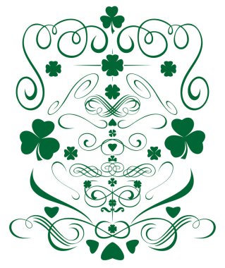 Yeşil tasarım öğeleri St Patricks Günü için ayarla