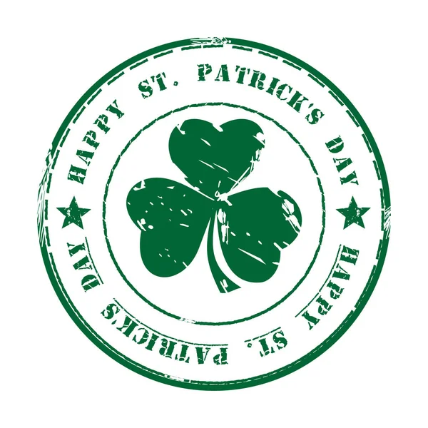 Carimbo de borracha verde grunge. Feliz dia de St. Patricks — Vetor de Stock