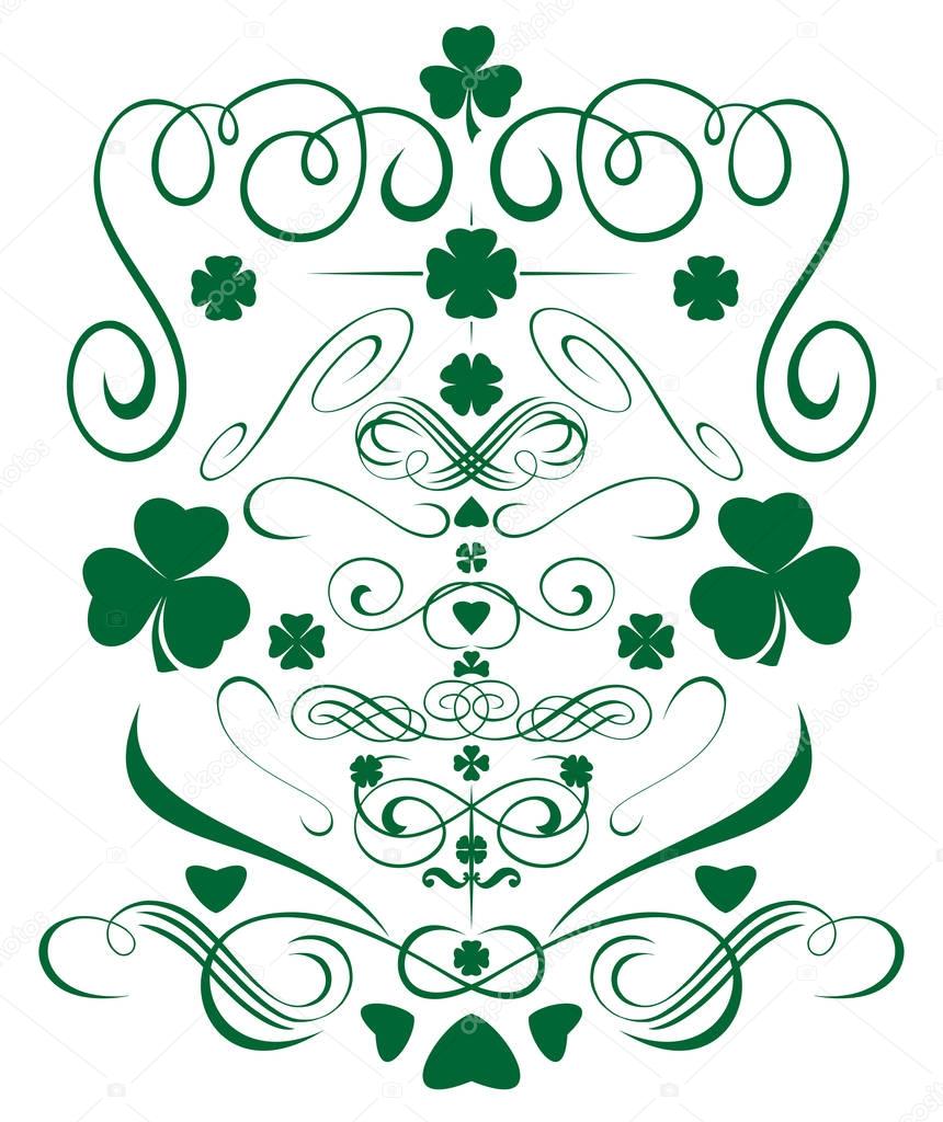 Green design elements set for St. Patricks Day