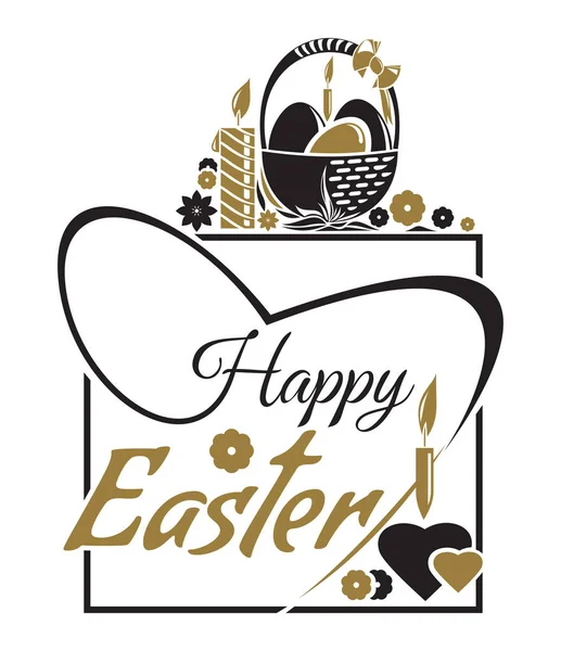 Happy Easter. Easter lettering. Typographic design. Easter greeting card — Stock Vector