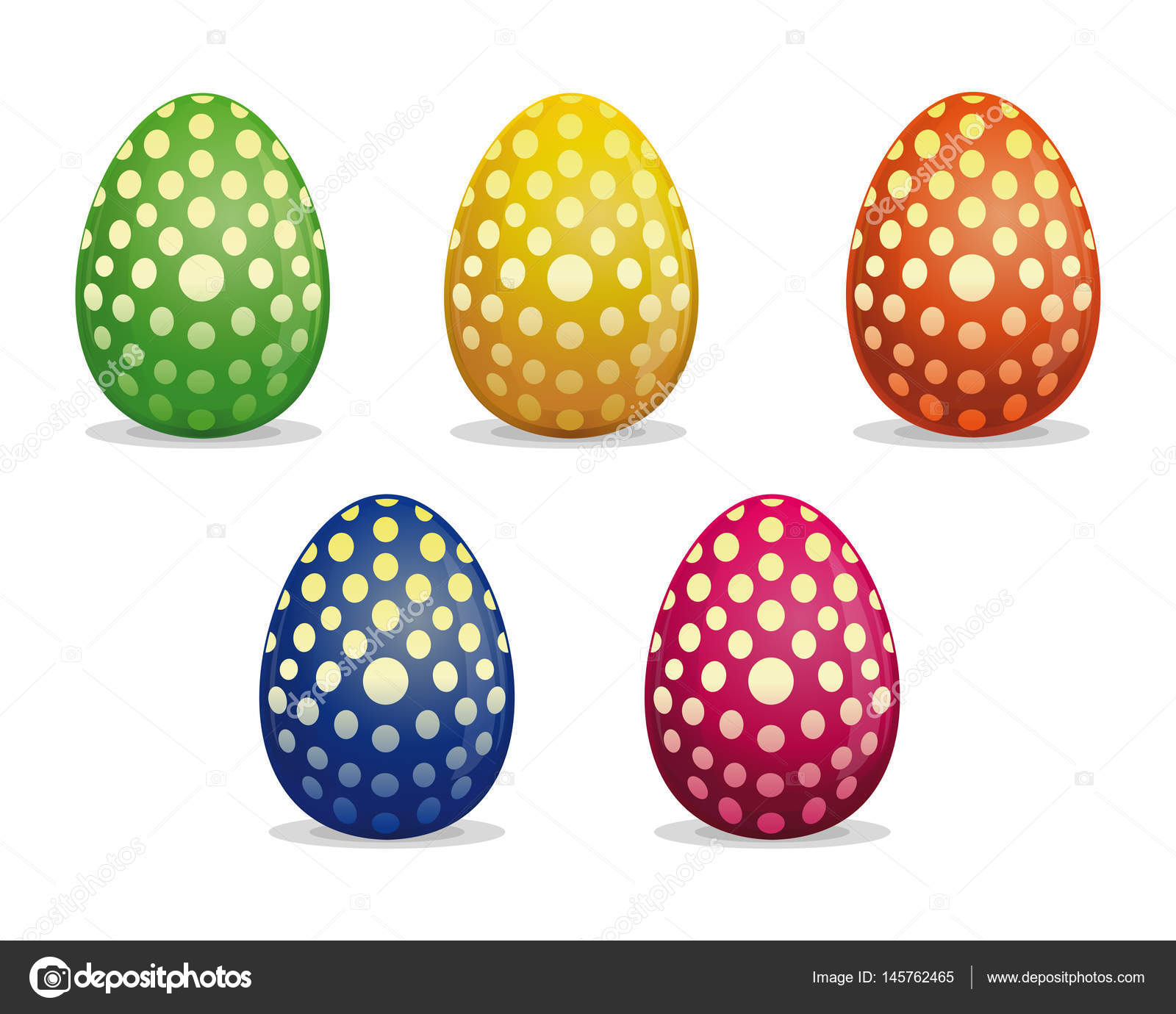 Uova di Pasqua dipinte con pois Uova punteggiate icona di vettore Uova di Pasqua per le vacanze di Pasqua disegno Illustrazione vettoriale isolato su