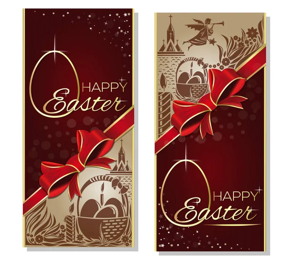 Easter greeting card set. Happy Easter — Stock Vector