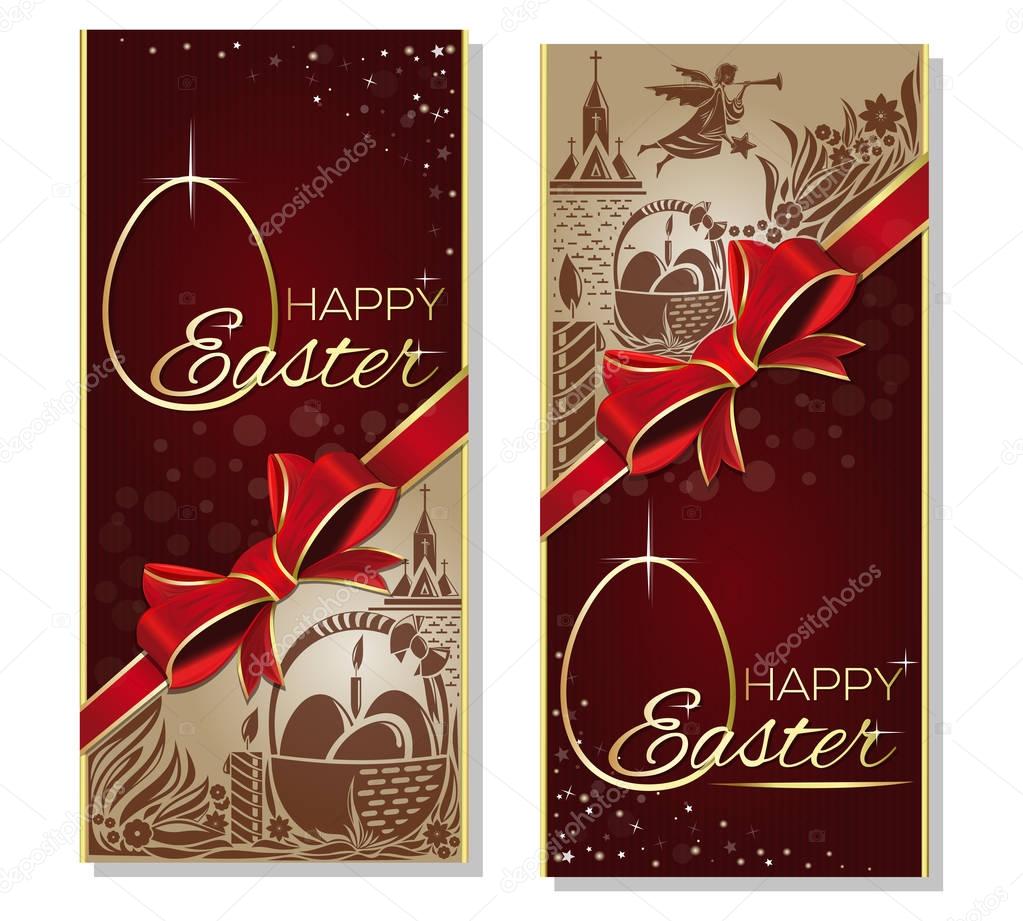 Easter greeting card set. Happy Easter