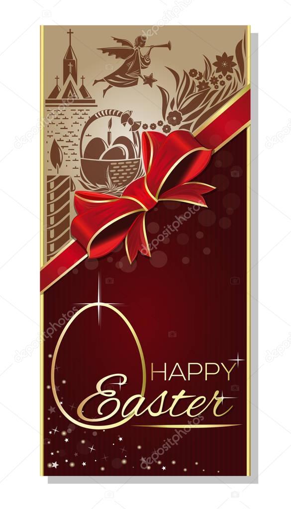 Easter greeting card with inscription - Happy Easter
