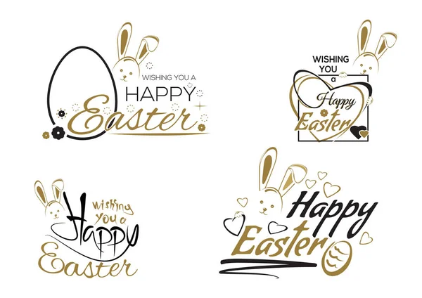 Joyeux Pâques. Set Pâques lettrage design — Image vectorielle