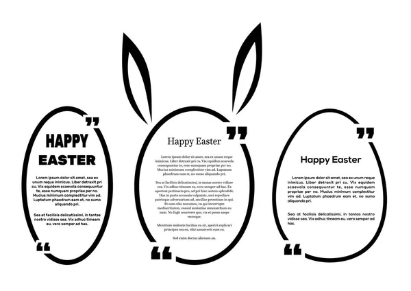 Set cadres ovales pour Pâques. Joyeuses Pâques — Image vectorielle