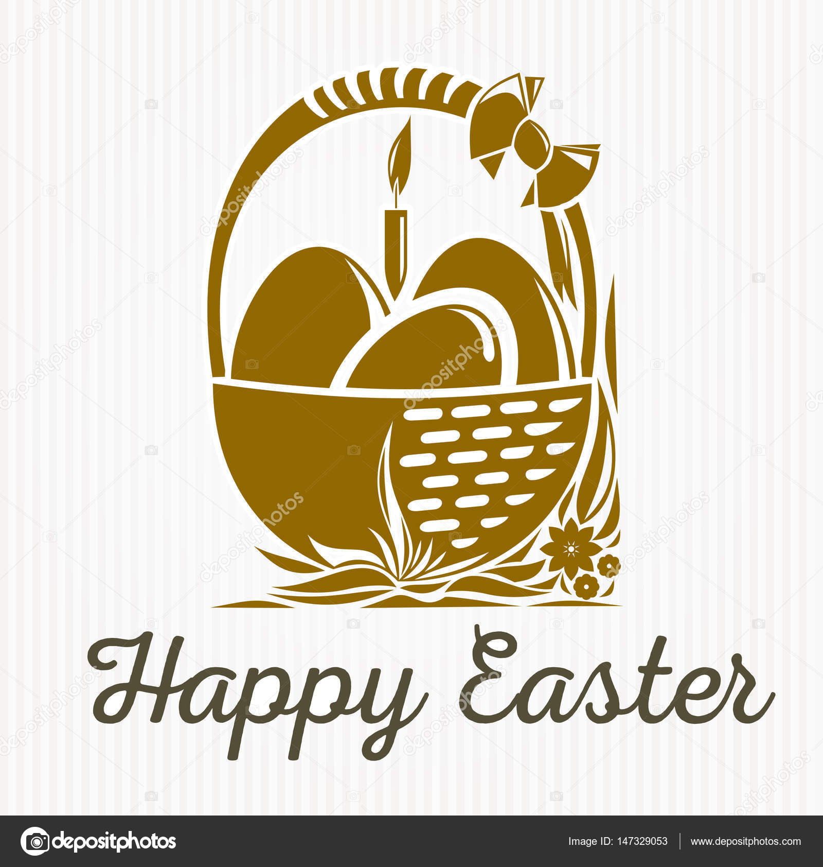 Disegno Della Bandiera Di Pasqua Cestino Con Le Uova Di