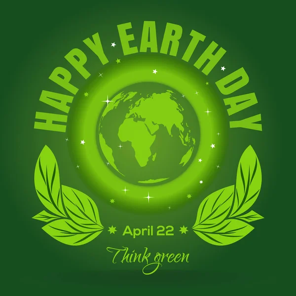 Tag der glücklichen Erde. 22. April Earth Day Plakatgestaltung — Stockvektor