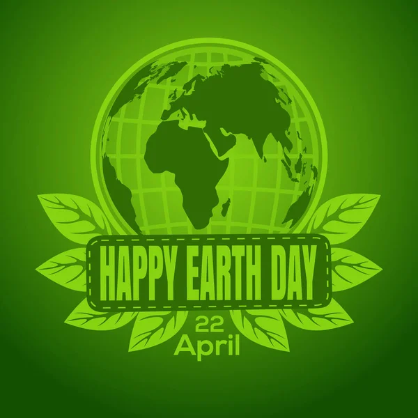 Conception du logo Happy Earth Day — Image vectorielle