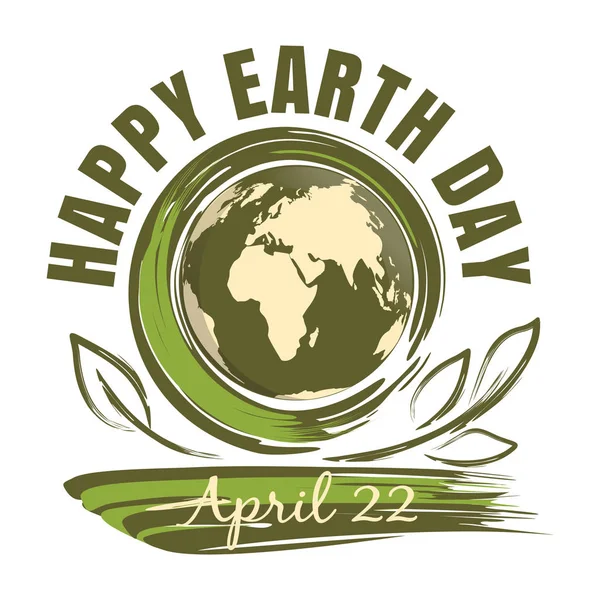 Feliz Día de la Tierra. 22 de abril — Vector de stock