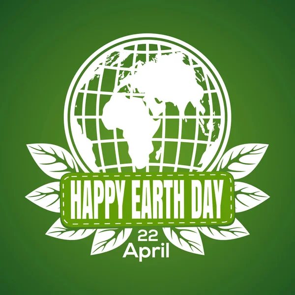 Diseño del logotipo del Día de la Tierra Feliz — Vector de stock