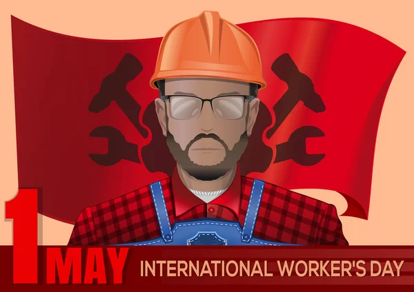 International Workers Day design. 1 May — Stock Vector