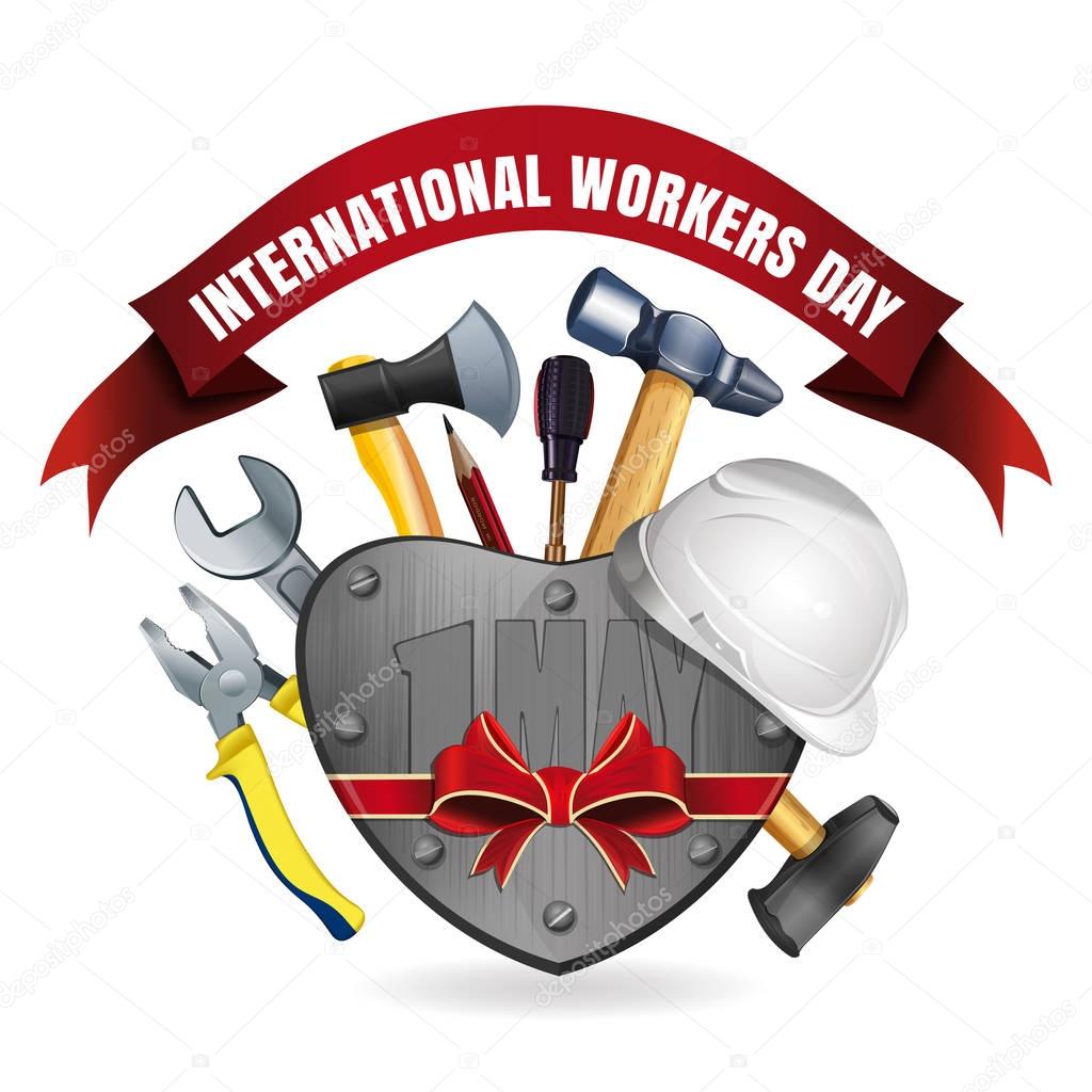 1 May. International Workers Day card