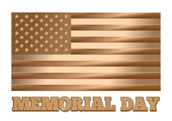 Memorial Day. Arany az amerikai zászló — Stock Vector