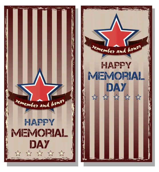 Flyer definido para Memorial Day — Vetor de Stock