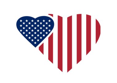 İki kalp ABD bayrağı renklerde boyanmış