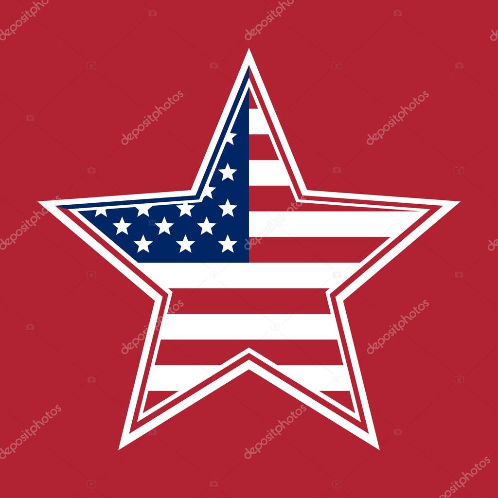 US Flag in the shape of a star