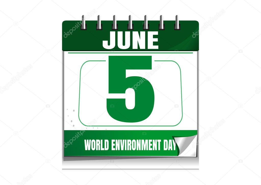 World Environment Day. Wall calendar. 5 June