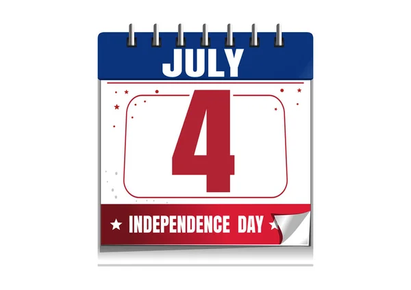 Нам, День незалежності календар. 4 липня — стоковий вектор