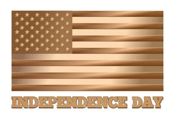 Gestaltung des Unabhängigkeitstages. Goldfahne der USA — Stockvektor