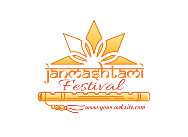 Janmashtami festival logo konsept tasarımı — Stok Vektör