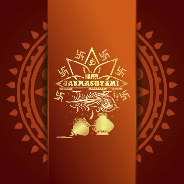 Mutlu Krishna Janmashtami. Tebrik kartı