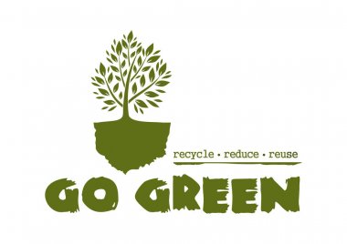Go Green. Tree logo concept design clipart