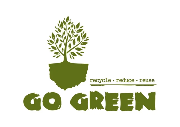 Go Green. Tree logo concept design — Stock Vector