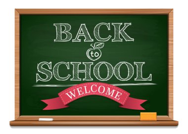 Bir tahtaya tebeşir. Hoş geldiniz. Okula dönüş