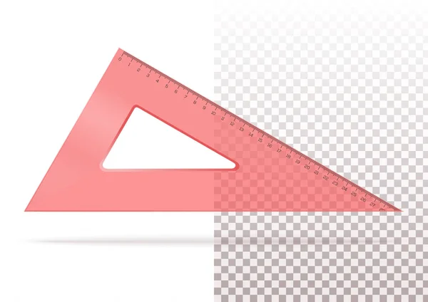 Triangle transparent en plastique rouge — Image vectorielle