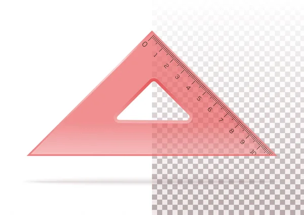 Triangle transparent en plastique rouge — Image vectorielle