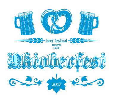 Oktoberfest 2017 mavi logo konsept tasarımı