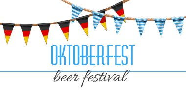 Oktoberfest için Alman ve Bavyera bayrakları