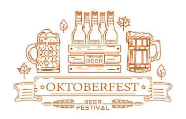 Simgeler ve Oktoberfest için yazı satırı