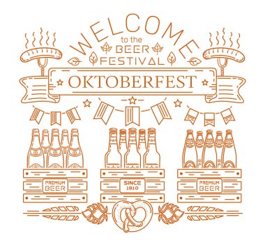 Oktoberfest tasarım. Bira festivaline hoş geldiniz