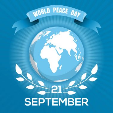 Dünya Barış günü mavi poster tasarımı