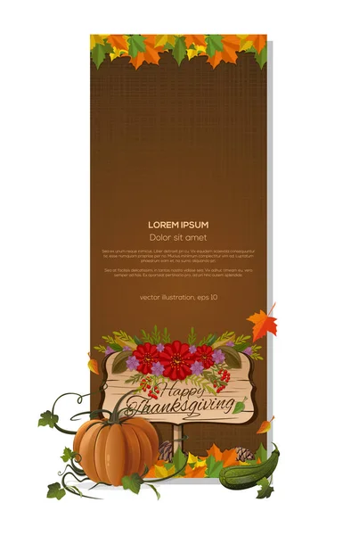 Bannière verticale pour Thanksgiving Day — Image vectorielle