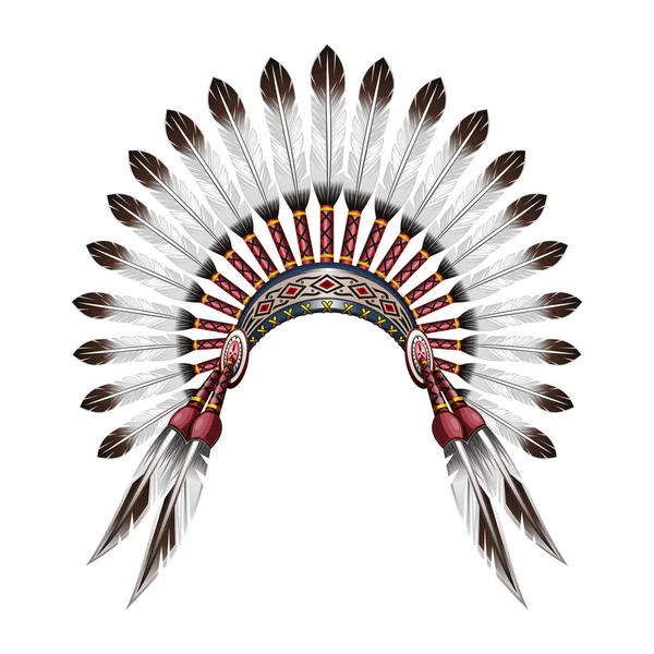 Cobertura para a cabeça indígena nativa americana — Vetor de Stock