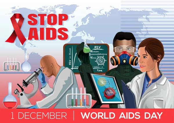 Návrh plakátu Světový den Aids — Stockový vektor