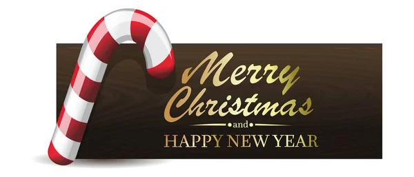 Χριστουγεννιάτικο πανό με Χριστούγεννα καραμέλα από ζαχαροκάλαμο — Διανυσματικό Αρχείο