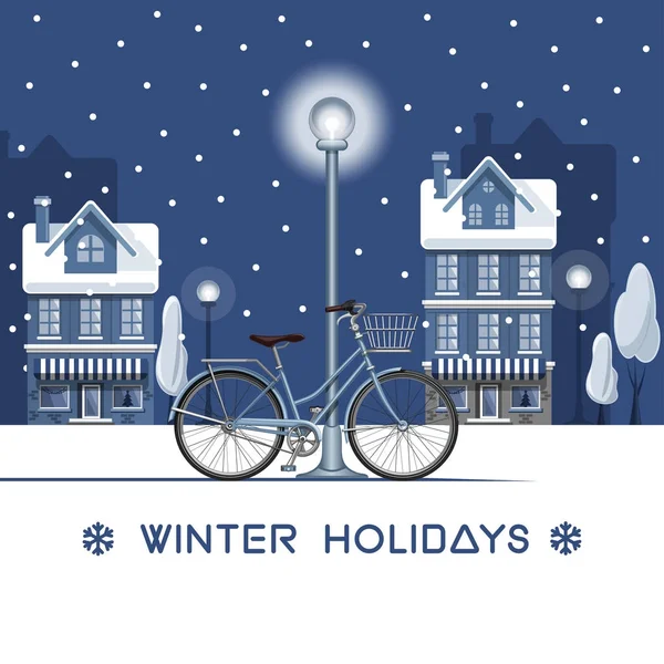 Ευχετήρια κάρτα για χειμερινές διακοπές — Διανυσματικό Αρχείο